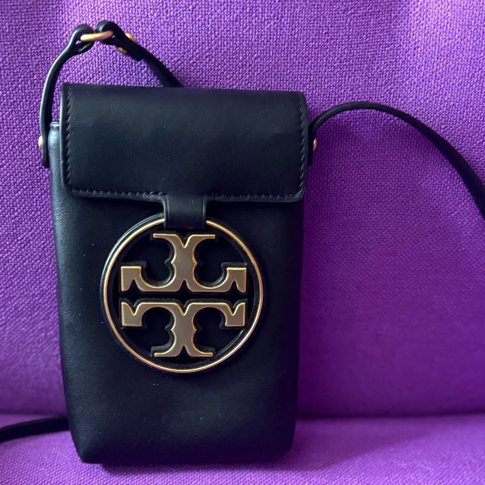 Tory Burch Miller Metal Logo Phone Crossbody - Black